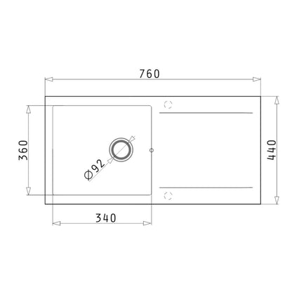 Chiuveta Bucatarie Inox 75x45 cm Negru Grafit