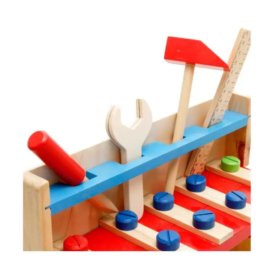 Jucarie lemn Banc Scule cu Suruburi Puzzle Tools