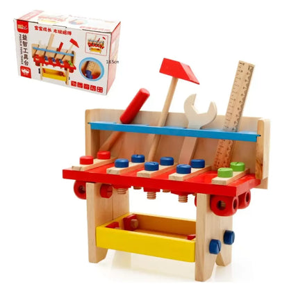 Jucarie lemn Banc Scule cu Suruburi Puzzle Tools