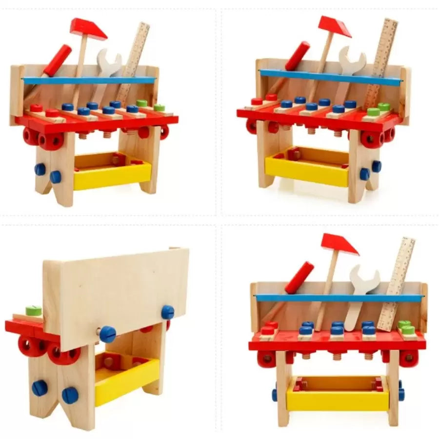 Jucarie lemn Banc Scule cu Suruburi Puzzle Tools