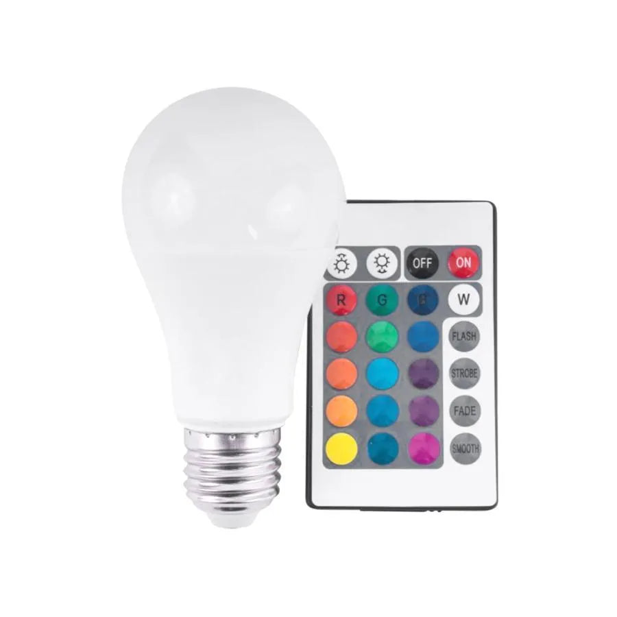 Bec LED RGB cu telecomanda E27, 12W, 6500K