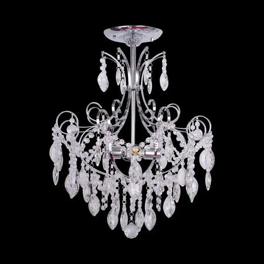 Candelabru Alan, 4*E27, Crom, Metal si Sticla