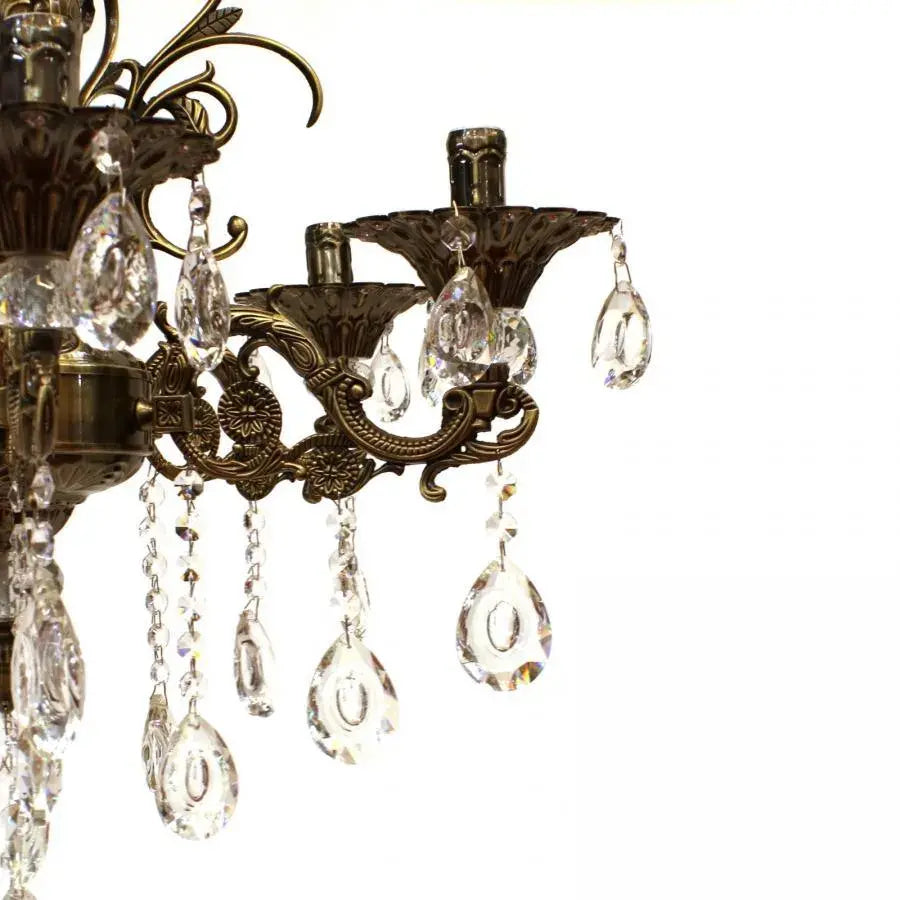 Candelabru Cristal Adler, 6*E14, Alama Antichizata, Metal si Cristal