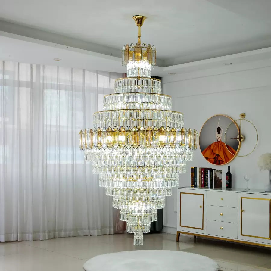 Candelabru Cristal Atticus 35x E14 Auriu