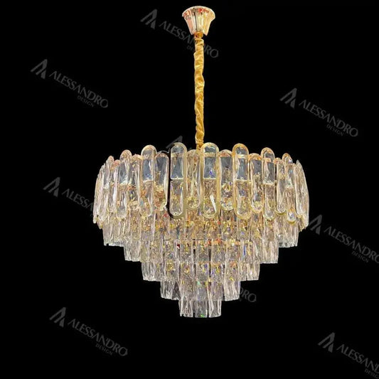 Candelabru Cristal Bamsi 10x E27 Diametru 60cm Auriu