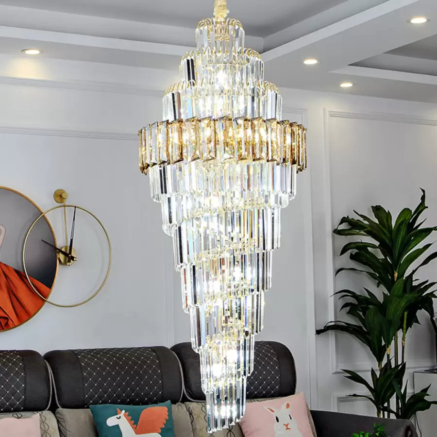 Candelabru Cristal Jake 18x E14 Auriu