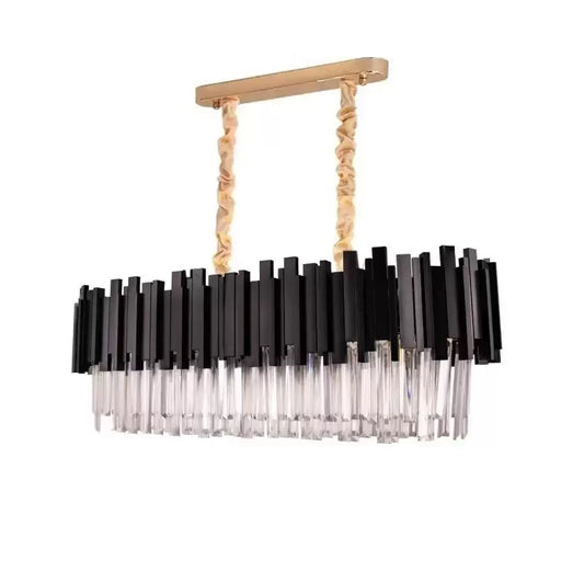 Candelabru Cristal BLOIS 8x E27 Diametru 80cm Negru Auriu