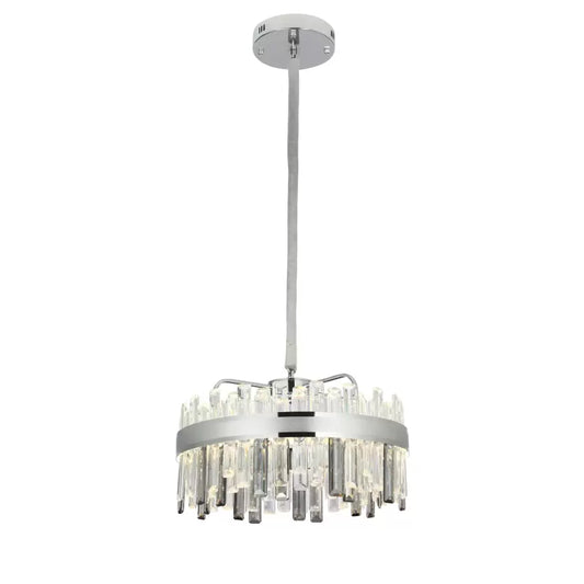 Candelabru LED Cristal cu Telecomanda Maxton 140W Dimabil Argintiu