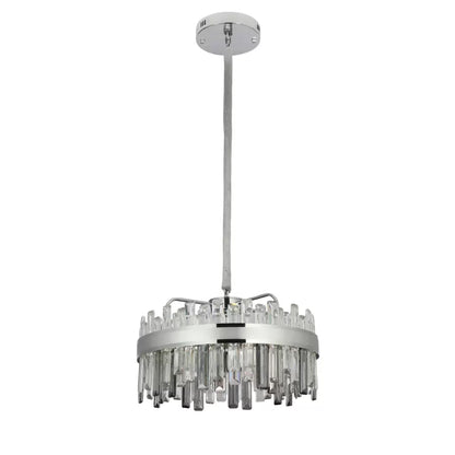 Candelabru LED Cristal cu Telecomanda Maxton 140W Dimabil Argintiu