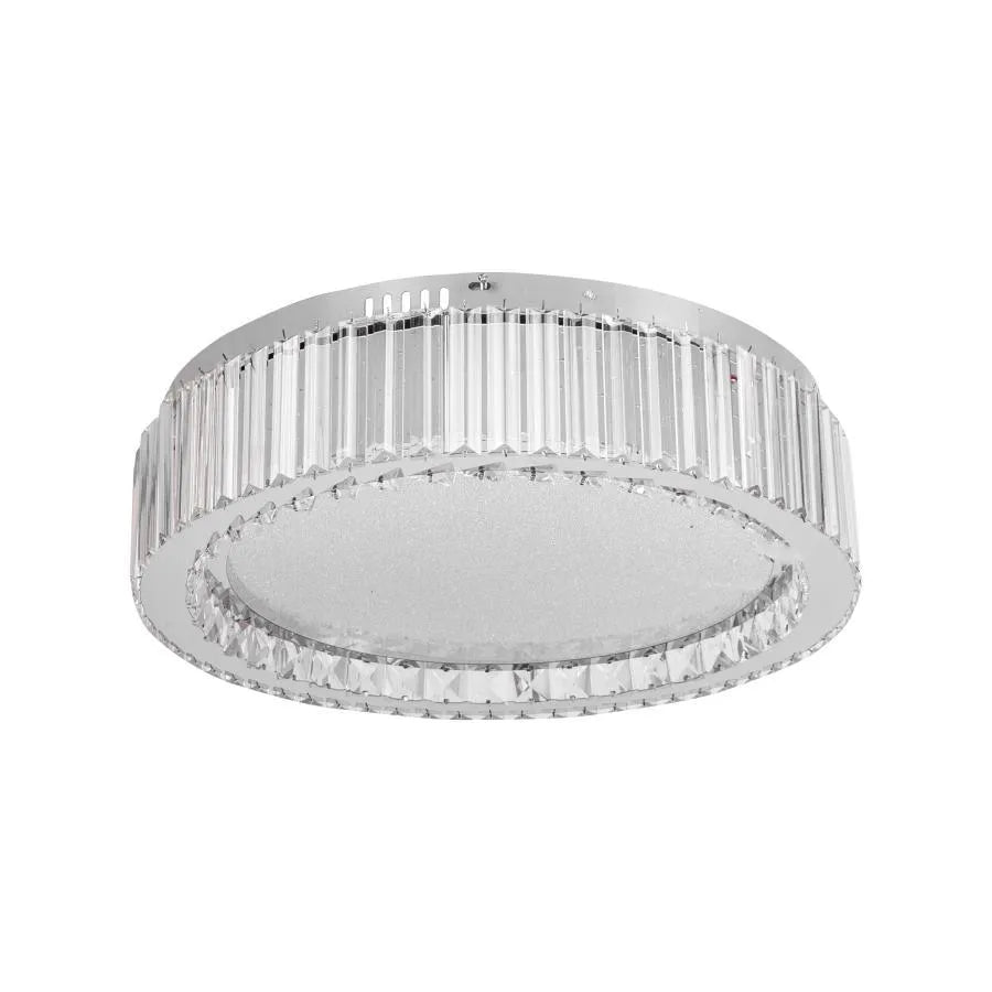 Lustra LED Cristal cu Telecomanda Madox 28W Dimabila Argintiu