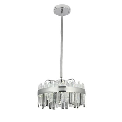 Candelabru LED Cristal cu Telecomanda Melvin 112W Dimabil Diametru 50cm Argintiu