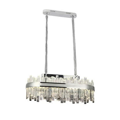 Candelabru LED Cristal cu Telecomanda Morgan 140W Dimabil Argintiu