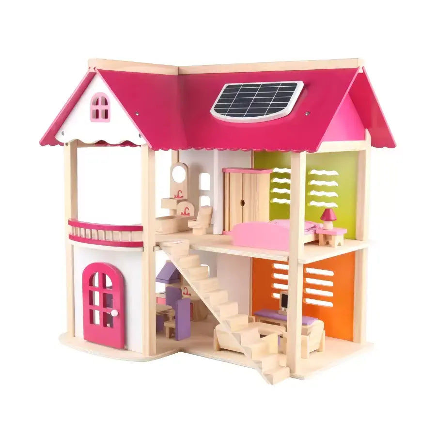 Casuta Papusi cu Mobilier Pink DollHouse