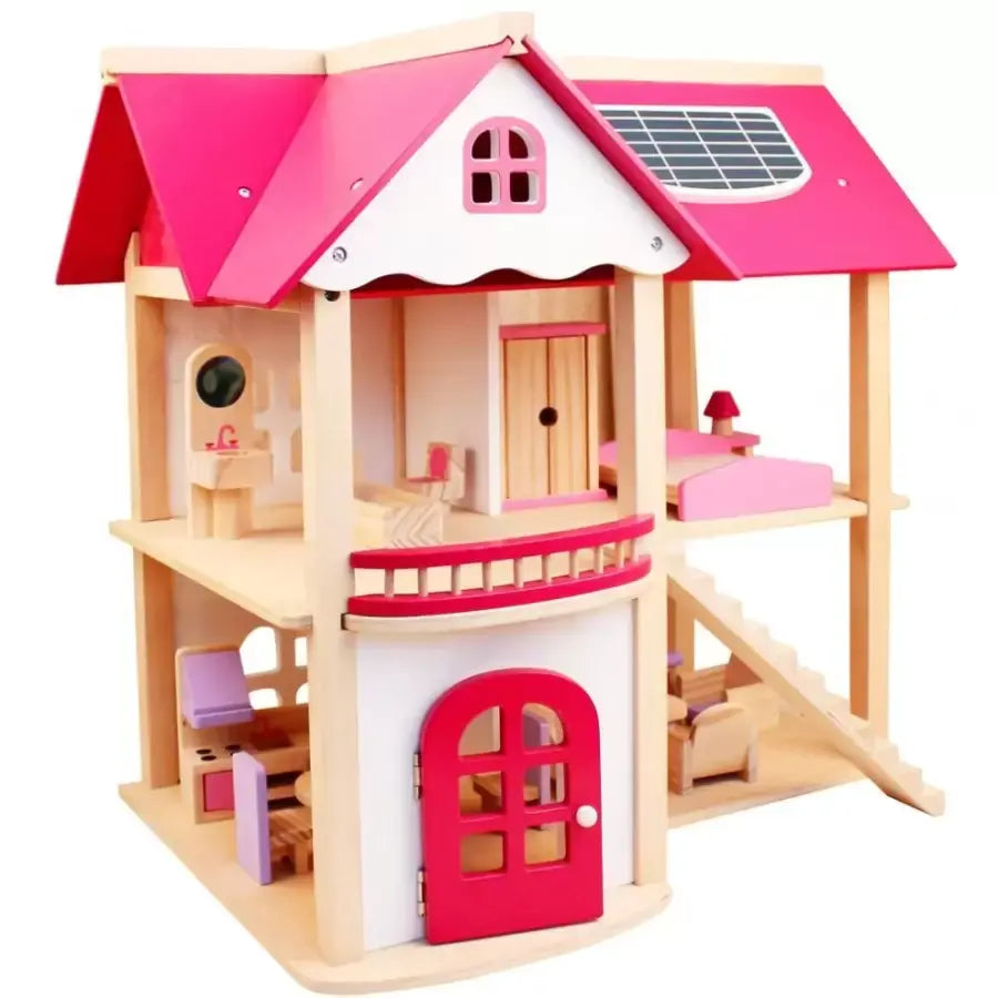 Casuta Papusi cu Mobilier Pink DollHouse