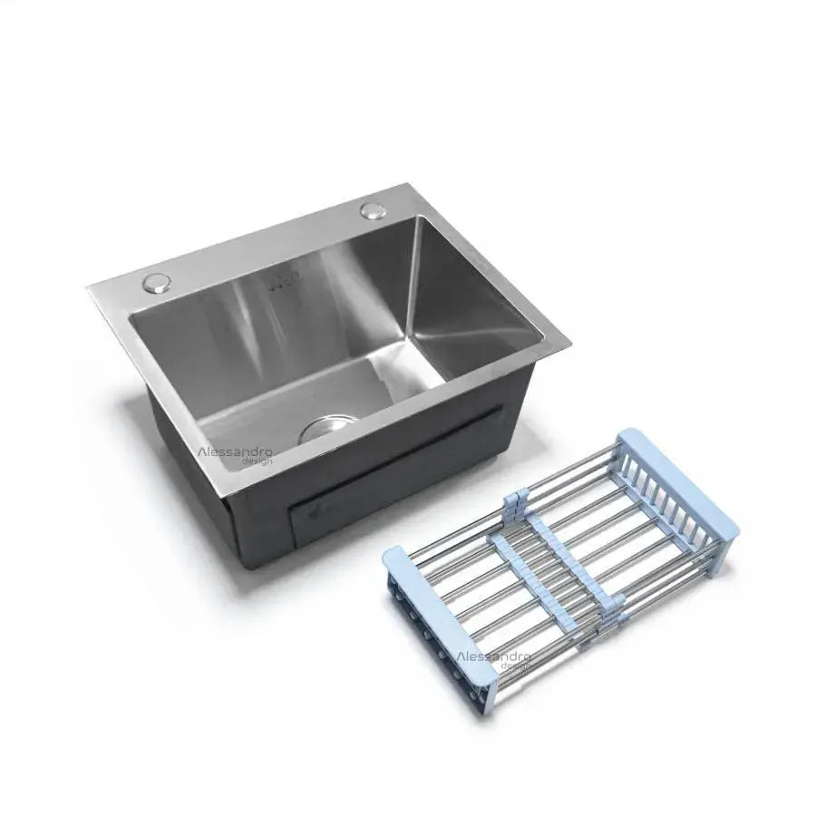 Chiuveta Bucatarie Inox Korman Technik, 50x40X21cm, Cu Accesorii, Inox Periat