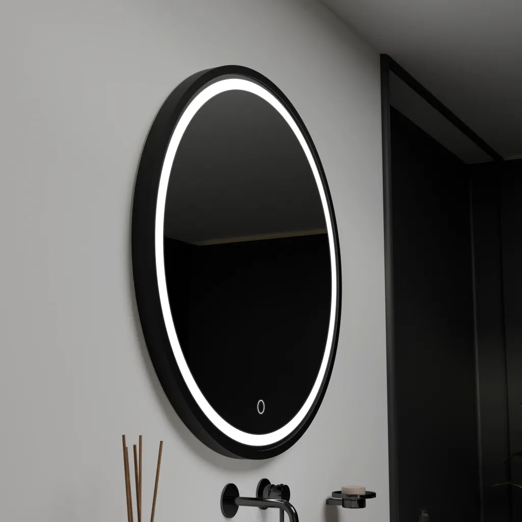 Oglinda LED Touch Pavale Rama Neagra 60x60 cm Colectia Korman