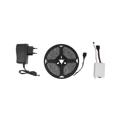 Kit Banda LED cu Telecomanda, 24W, 12V, 5m, RGB