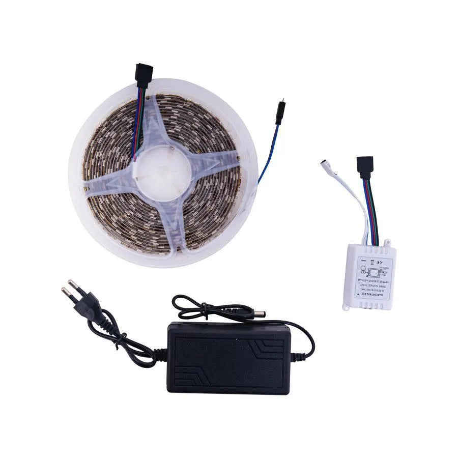 Kit Banda LED cu Telecomanda, 48W, 12V, 5m, RGB