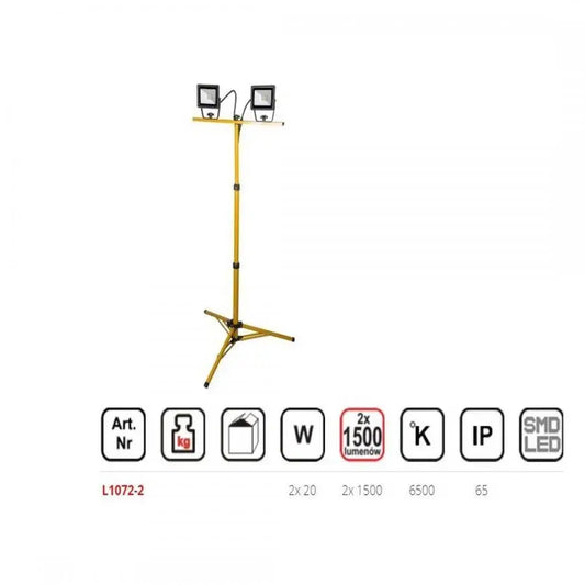 Lampa cu Trepied Dedra, 60W, IP.65, 6500K