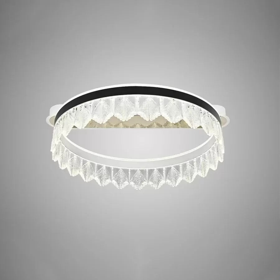 Lustra LED Cristal cu Telecomanda Hezekiah 60W Dimabila Alb Negru