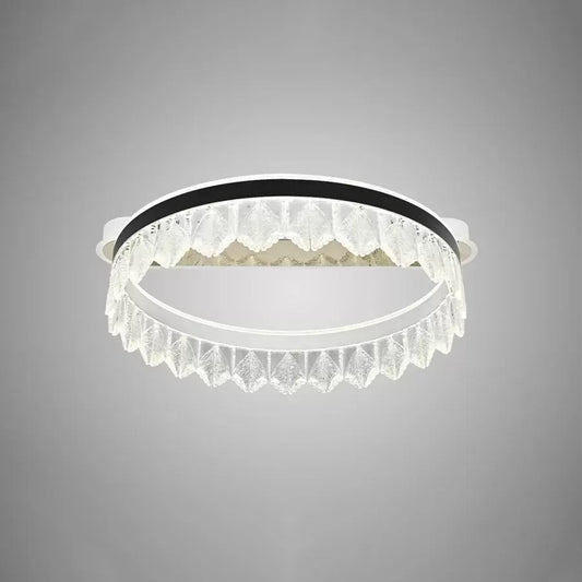 Lustra LED Cristal cu Telecomanda Hezekiah 60W Dimabila Alb Negru