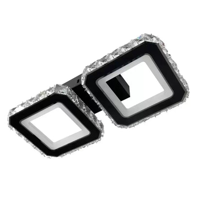 Lustra LED cu telecomanda QUADRIS, 24W, 2 Patrate, lumina Rece/Calda/Neutra, Dimabila, Negru