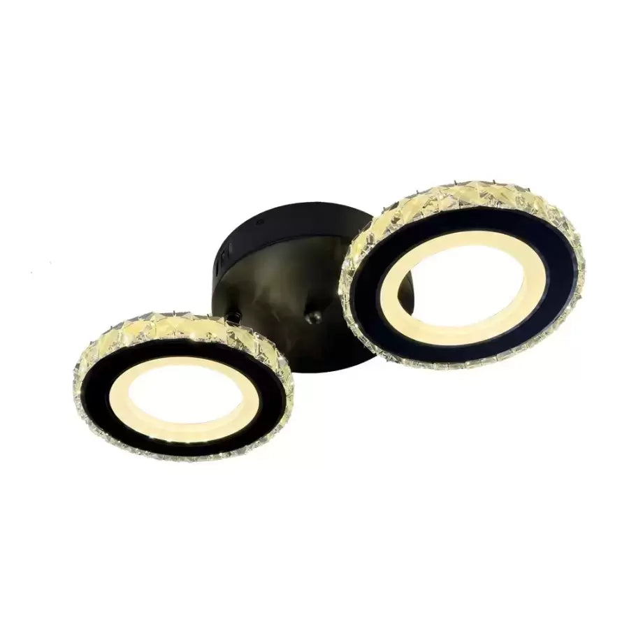 Lustra LED cu telecomanda CIRCULIS, 29W, 2 Cercuri, lumina Rece/Calda/Neutra, Dimabila, Negru