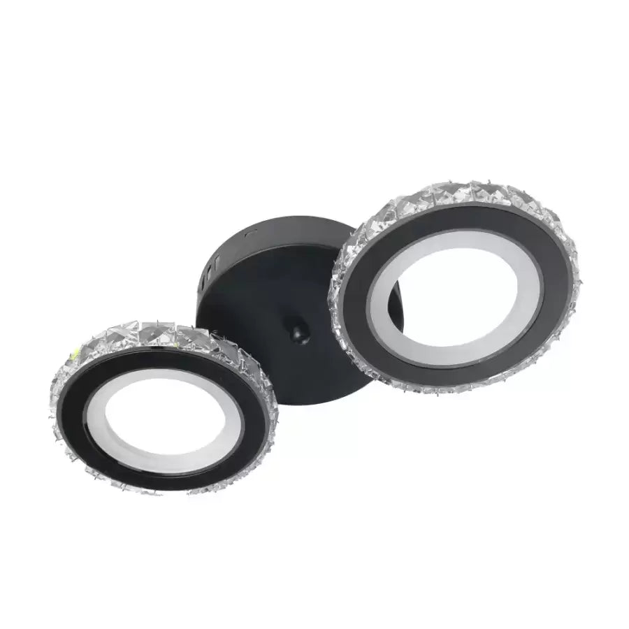 Lustra LED cu telecomanda CIRCULIS, 29W, 2 Cercuri, lumina Rece/Calda/Neutra, Dimabila, Negru