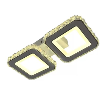 Lustra LED cu telecomanda QUADRIS, 24W, 2 Patrate, lumina Rece/Calda/Neutra, Dimabila, Alb