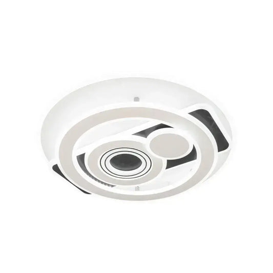 Lustra LED cu Telecomanda Ledda, 218W, 2.4GHz, Dimabila, Acril, Alb si Negru -RESIGILAT-