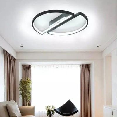 Lustra LED VECTOR Arcus, Semicercuri, 35W, Metalic, Dimabila, Lumina Rece/Calda/Neutra, Negru, Design Minimal