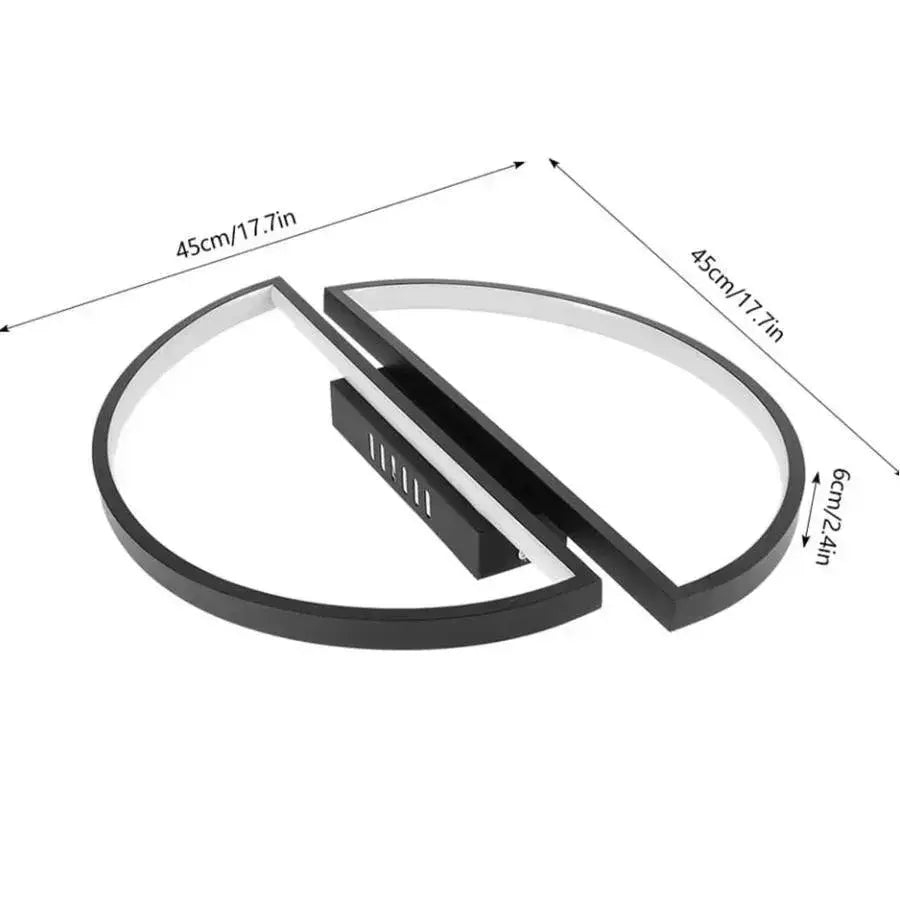 Lustra LED Diones Semicercuri cu Telecomanda 47W Metalic Lumina Rece/Calda/Neutra Dimabila Negru