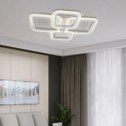 Lustra LED Faida cu Telecomanda, 2.4Ghz, 104W, Acril, Alb