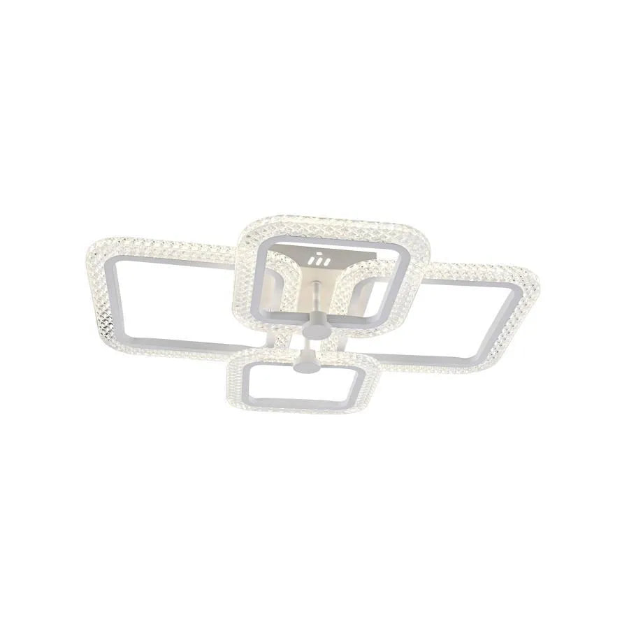 Lustra LED Faida cu Telecomanda, 2.4Ghz, 104W, Acril, Alb