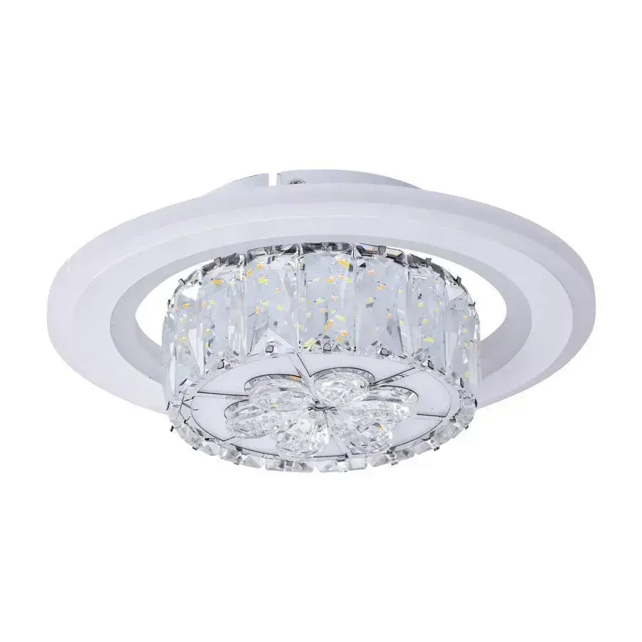 Lustra LED Lotus, 80W, Lumina Rece/Calda/Neutra, Alb