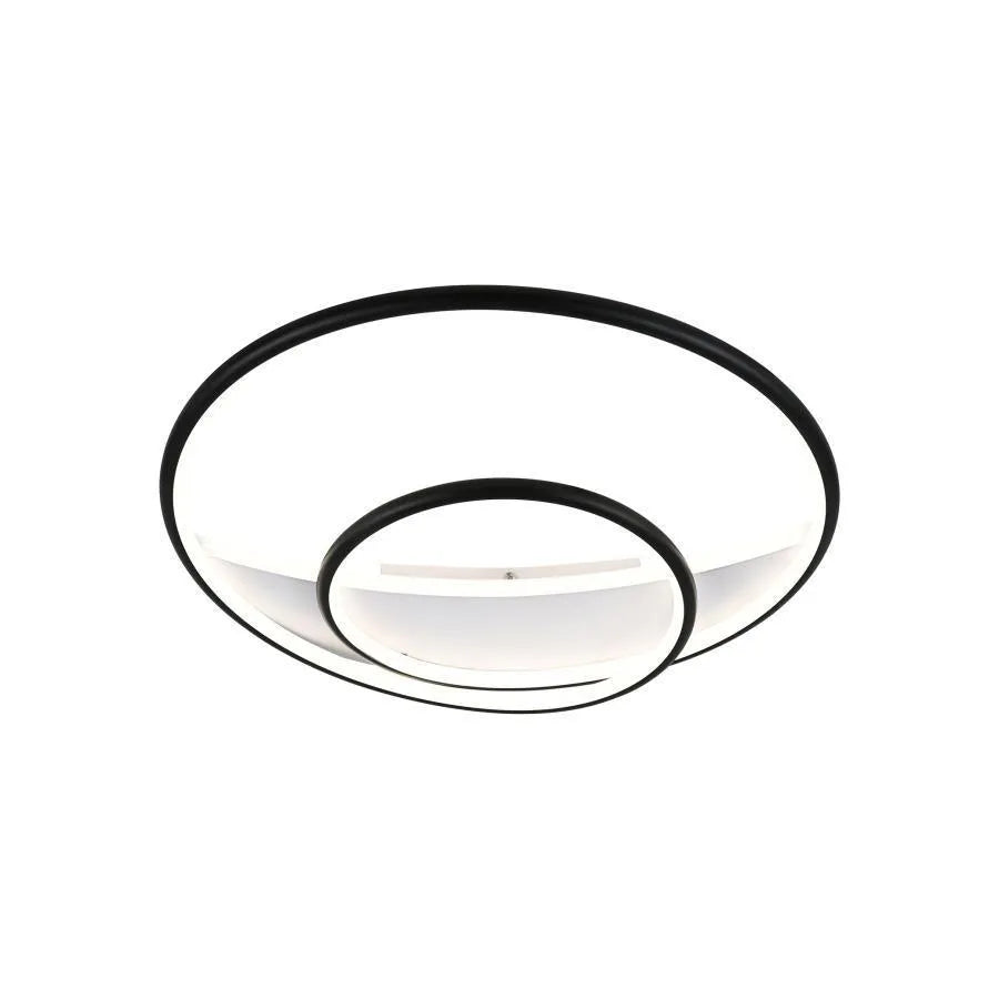 Lustra LED Rachel cu Telecomanda, 120W, Acril si Metal, Alb si Negru