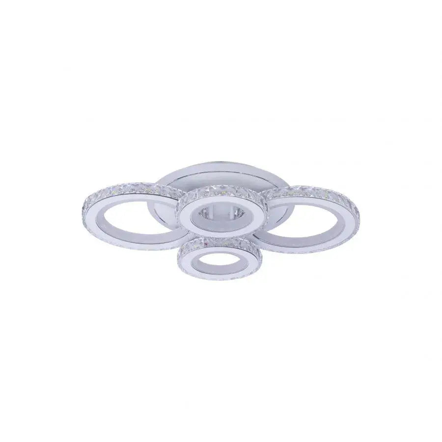 Lustra LED RGB cu telecomanda CIRCULIS, 68W, 4 Cercuri, lumina Rece/Calda/Neutra, Dimabila, Alb