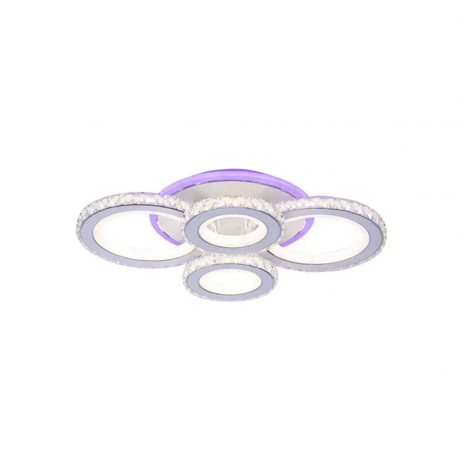 Lustra LED RGB cu telecomanda CIRCULIS, 68W, 4 Cercuri, lumina Rece/Calda/Neutra, Dimabila, Alb