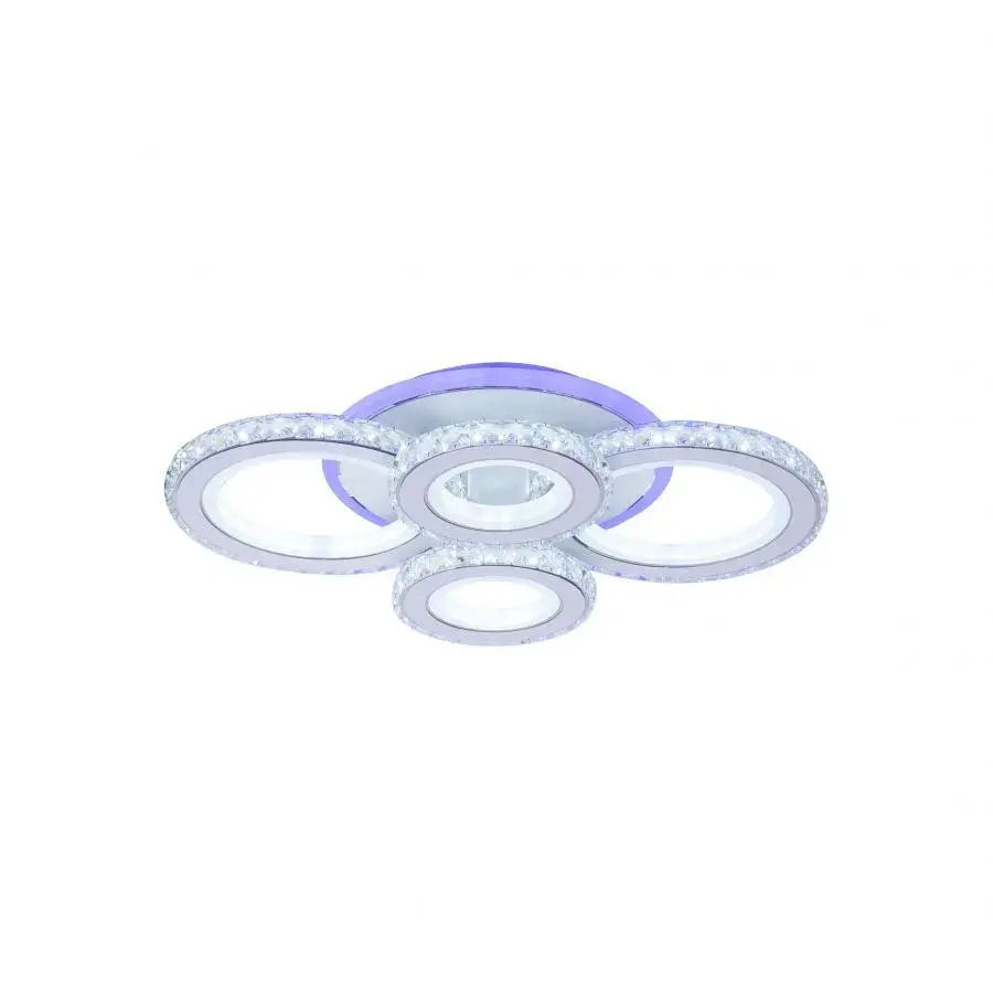 Lustra LED RGB cu telecomanda CIRCULIS, 68W, 4 Cercuri, lumina Rece/Calda/Neutra, Dimabila, Alb