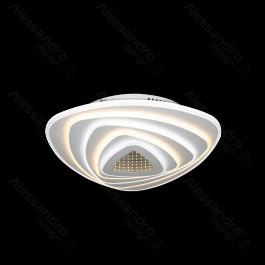 Lustra LED cu Telecomanda 3D Ruxandra, 77W, Dimabila, Alb -RESIGILAT