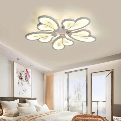 Lustra LED cu telecomanda BLOSSOM, 60W, 5 Petale, lumina Rece/Calda/Neutra, Dimabila, Alb