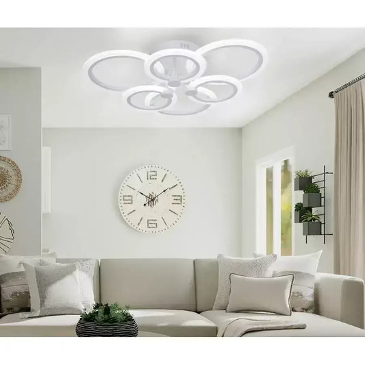 Lustra LED cu Telecomanda Liliac, 160W, Dimabila, Acril, Alb -RESIGILAT