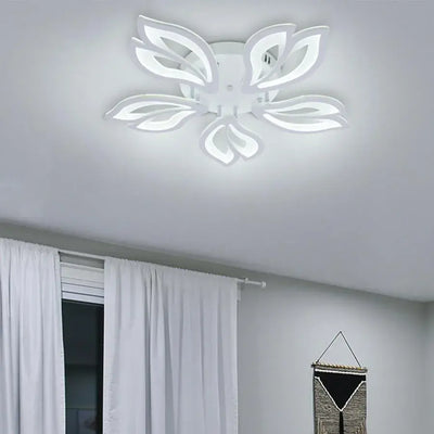 Lustra LED cu Telecomanda LILY 5 Elemente Lumina Rece/Calda/Neutra 66W Dimabila Alb