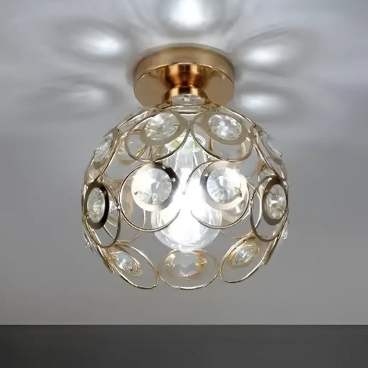 Lustra Rossi Cristal, 1*EE27, Metal, Auriu