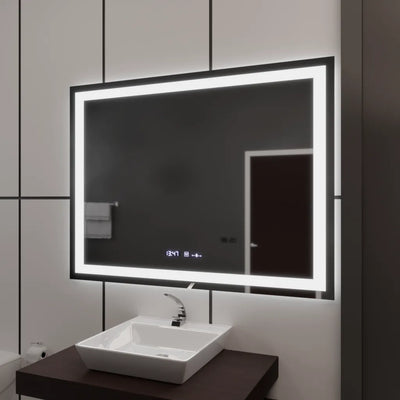 Oglinda LED Rectangulara 100x75cm – Lumière MotionGlow Marcello, Sistem Dezaburire, Termometru & Ceas, Dimabila