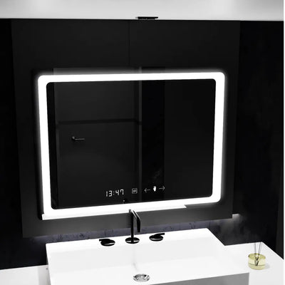 Oglinda LED Rectangulara 80x60cm – Lumière MotionGlow Marcello, Sistem Dezaburire, Termometru & Ceas, Dimabila