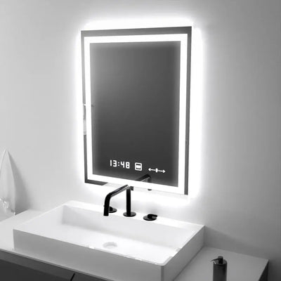 Oglinda LED Rectangulara 45x60cm – Lumière MotionGlow Marcello, Sistem Dezaburire, Termometru & Ceas, Dimabila