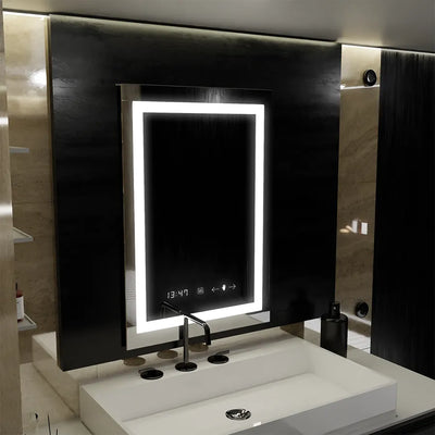 Oglinda LED Rectangulara 60x80cm – Lumière MotionGlow Marcello, Sistem Dezaburire, Termometru & Ceas, Dimabila