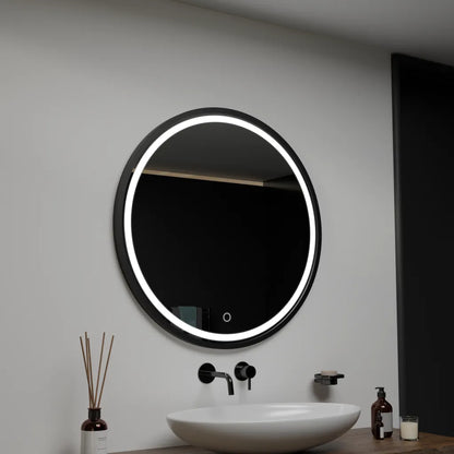 Oglinda LED Touch Pavale Rama Neagra 60x60 cm Colectia Korman