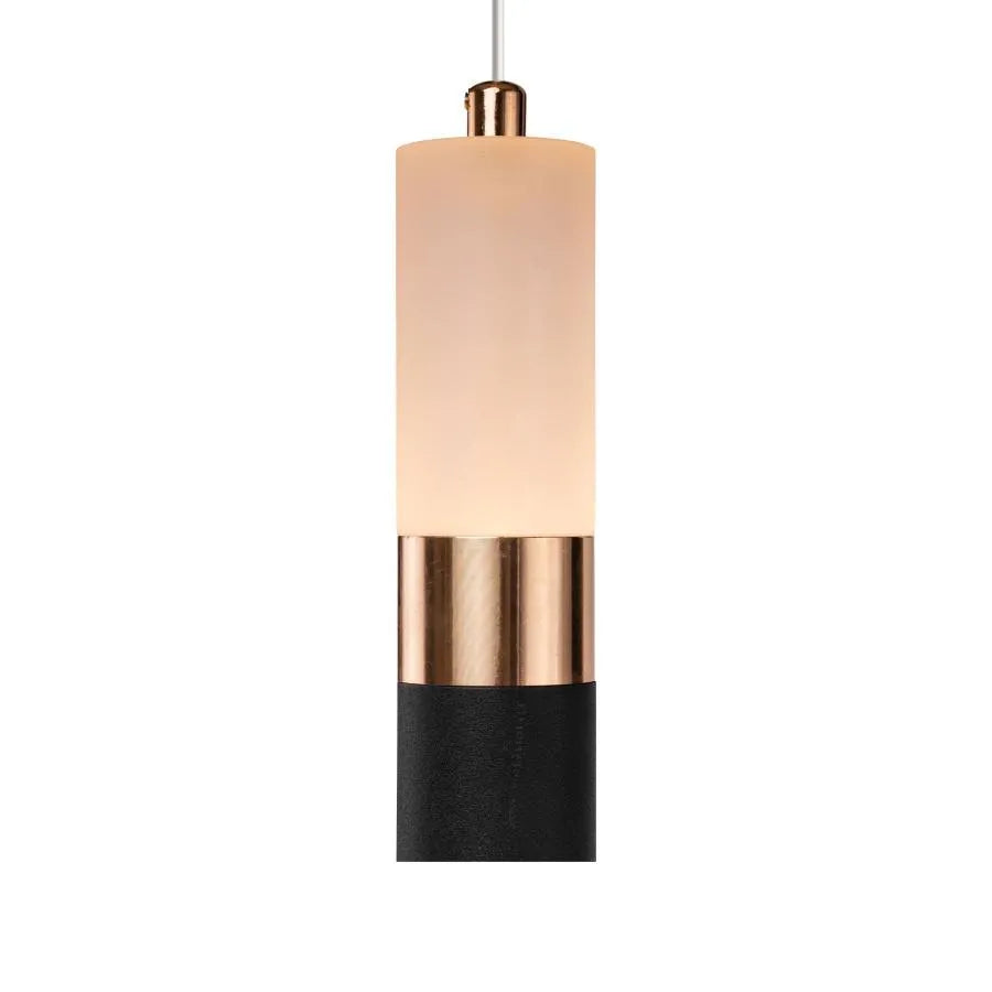 Pendul LED Adam, 14W, Acril si Metal, Negru cu Auriu, Lumina Rece/Calda/Neutra